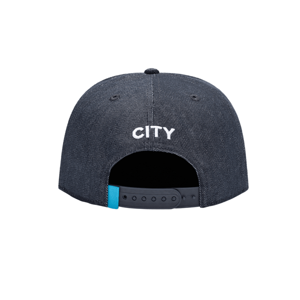 Manchester City 541 Snapback with high crown, flat peak brim, and snapback closure, in Navy